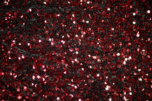 Auffälliger roter Paillettenstoff – perfekt für Showkleidung und Deko