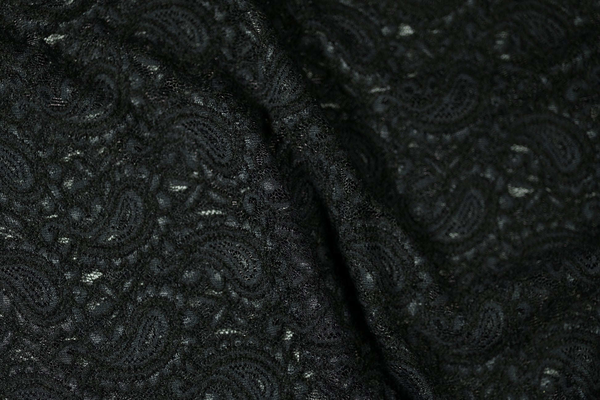 Hochwertiger Spitzenstoff in Schwarz – ideal für festliche Anlässe
