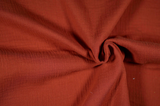Musselinstoff in Terracotta – natürlich, atmungsaktiv und hautfreundlich