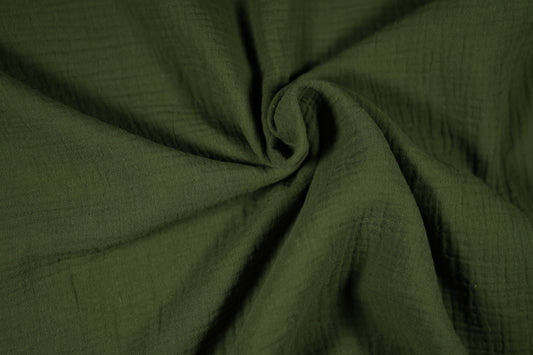 Musselin in Olivgrün Musselin – ideal für Kleidung und Accessoires