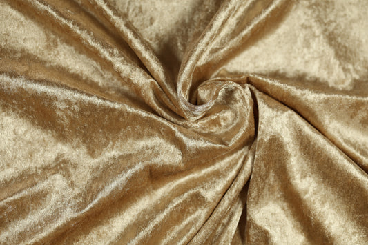 Pannesamt Stoff Goldbraun – glänzend & edel