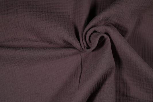 Musselin Stoff in Aubergine – ideal für Babydecken und leichte Kleidung