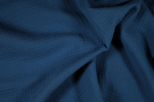 Musselin Stoff in Marineblau – ideal für Babydecken und leichte Kleidung