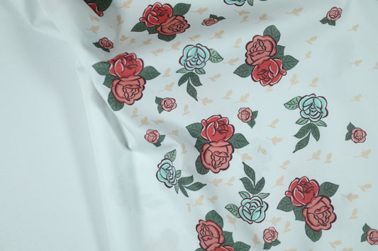 Baumwoll Stretch mit floralen Mustern – ideal für Sommerkleidung und Accessoires