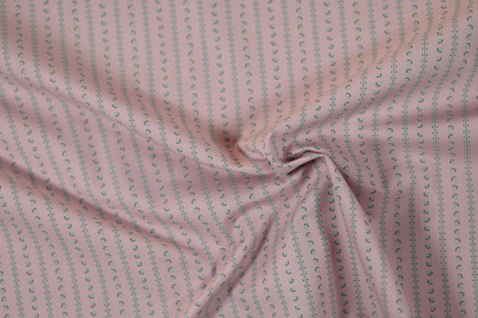 Baumwoll Stretch Stoff Rosenstreifen Rosa – elastisch und angenehm für vielfältige Projekte