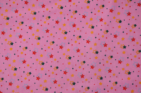 Baumwoll Stretch Stoff Sternenhimmel Pink – elastisch und angenehm für vielfältige Projekte