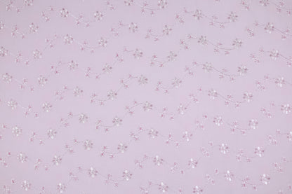 Baumwoll Stretch Stoff Blütenstickerei Rosa – elastisch und angenehm für vielfältige Projekte