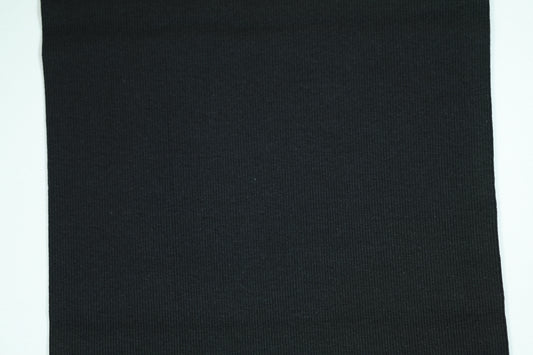 Elastischer Bündchenstoff in klassischem Schwarz – formstabil und vielseitig