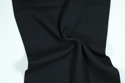 Schwarzer Bündchenstoff aus Baumwolle – elastisch und ideal für Saumabschlüsse