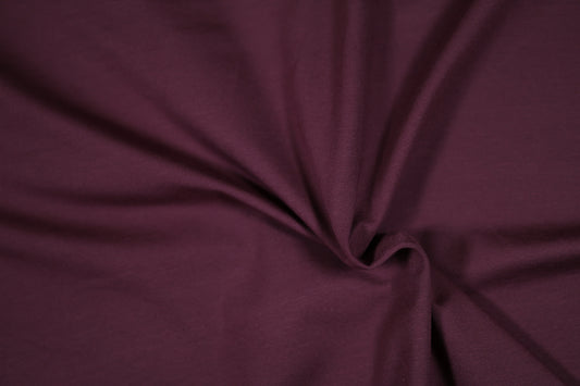 Elastischer Baumwolljersey in Bordeaux – ideal für elegante Kleidung