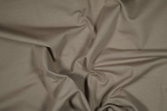 Baumwolljersey in Taupe – neutraler Stoff für moderne Mode