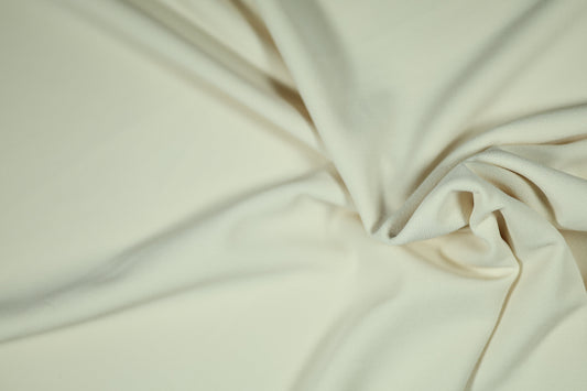 Elastischer Twin Jersey Stoff in Naturweiß – ideal für Freizeitkleidung