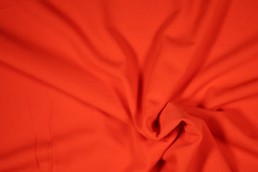 Elastischer Twin Jersey Stoff in Signalrot – ideal für Freizeitkleidung