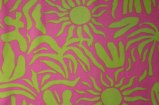 Exotisches Pink-Limettenmuster – fließend, weich und ideal für luftige Sommerkleider