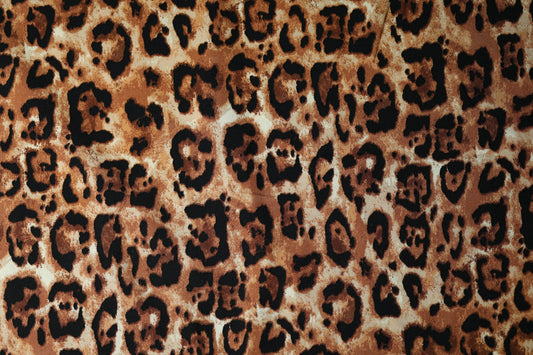 Viskose – Leopard Muster in Hellbraun – ideal für Sommerkleidung, Blusen und Accessoires