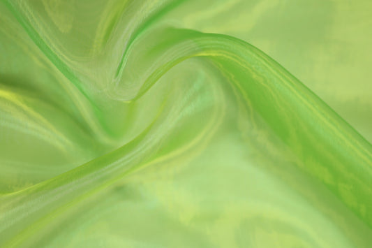 Limettengrüner Organza Stoff transparent glänzend 140cm breit