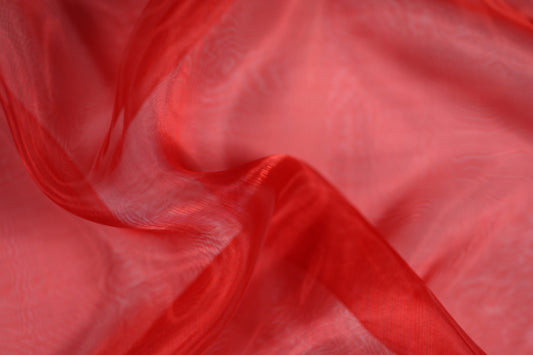 Organza Stoff bordeauxrot glänzend transparent 140cm Breite
