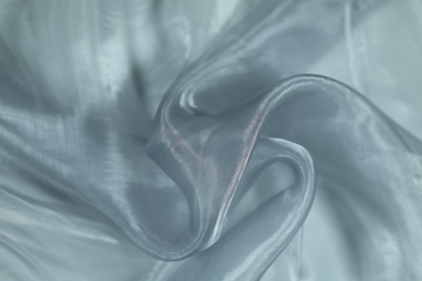 Organza Stoff silbergrau transparent glänzend 140cm breit