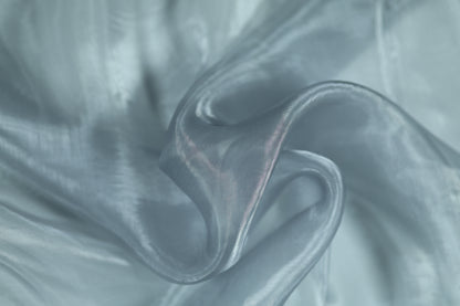 Organza Stoff silbergrau transparent glänzend 140cm breit