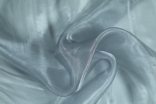 Organza Stoff silbergrau transparent glänzend 140cm breit