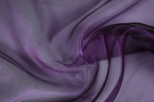 Organza Stoff violett halbtransparent schimmernd 140cm Breite
